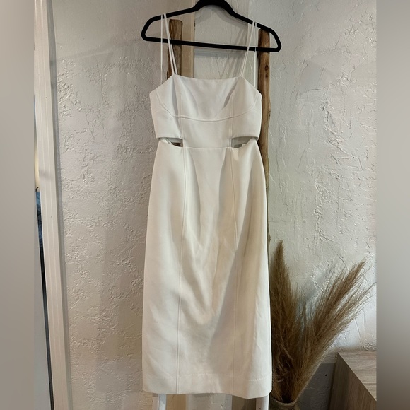 A.L.C. Dalton Cut Out Midi Dress in White Size 4 - Picture 3 of 6